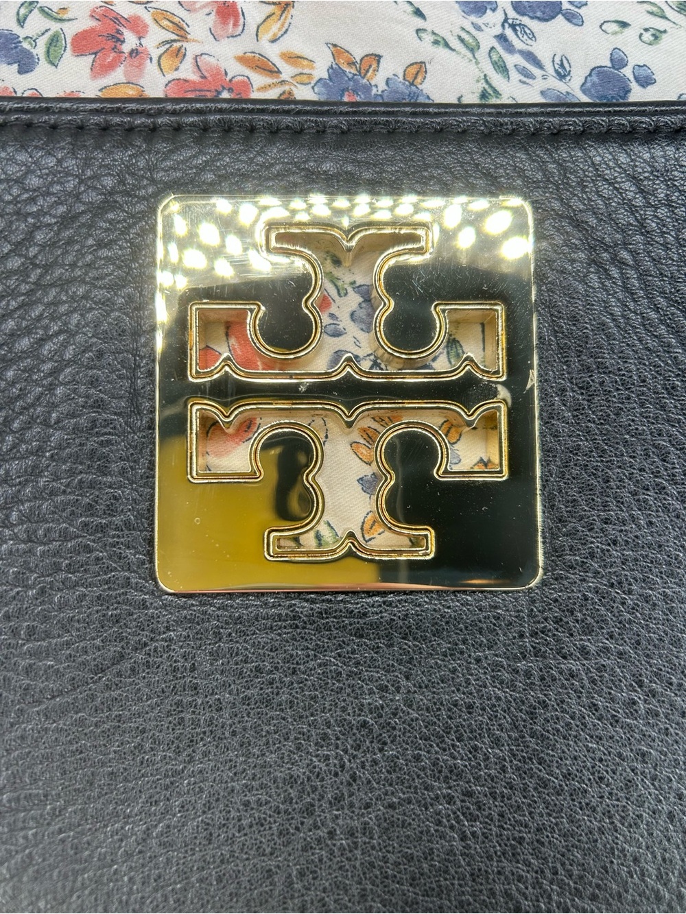 Tory Burch Black Leather Mini Crossbody with Gold Logo vintage - Picture 9 of 14